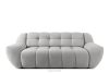 Dreisitzer-Sofa mit Schlaffunktion auf italienischem Gestell im Japandi-Stil, hellgrau