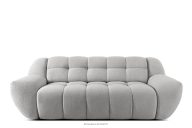 Dreisitzer-Sofa mit Schlaffunktion auf italienischem Gestell im Japandi-Stil, hellgrau