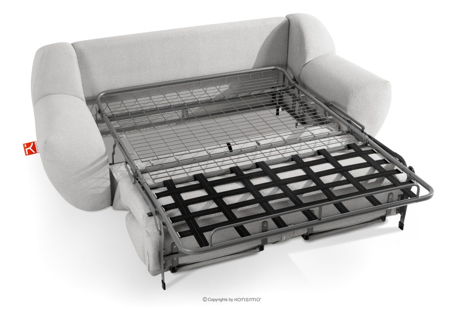 BALU Dreisitzer-Sofa mit Schlaffunktion auf italienischem Gestell im Japandi-Stil, hellgrau hellgrau - Foto 5