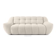 Dreisitzer-Sofa mit Schlaffunktion auf italienischem Gestell im Japandi-Stil, weiß