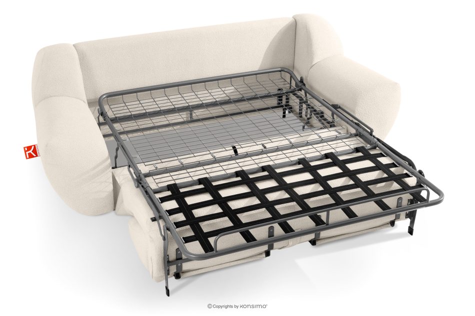 BALU Dreisitzer-Sofa mit Schlaffunktion auf italienischem Gestell im Japandi-Stil, weiß weiß - Foto 5