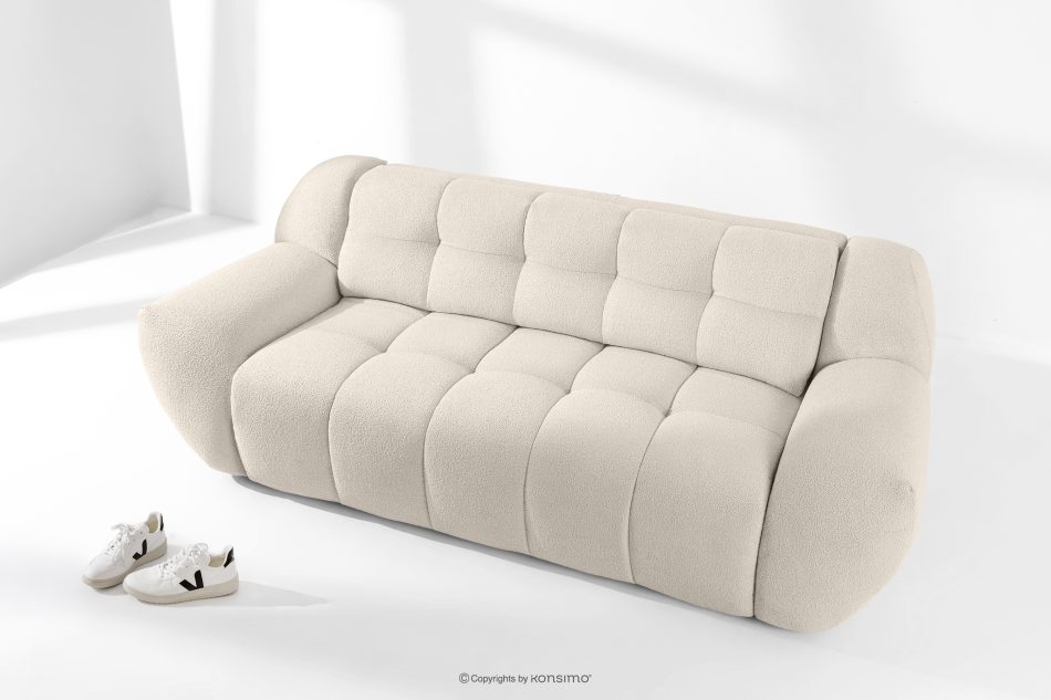 BALU Dreisitzer-Sofa mit Schlaffunktion auf italienischem Gestell im Japandi-Stil, weiß weiß - Foto 1
