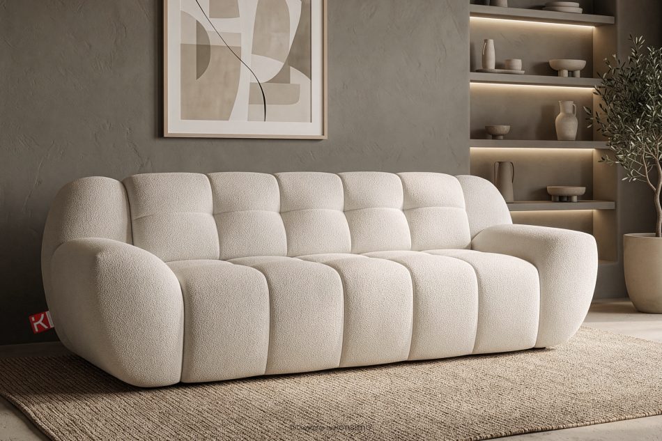 BALU Dreisitzer-Sofa mit Schlaffunktion auf italienischem Gestell im Japandi-Stil, weiß weiß - Foto 18