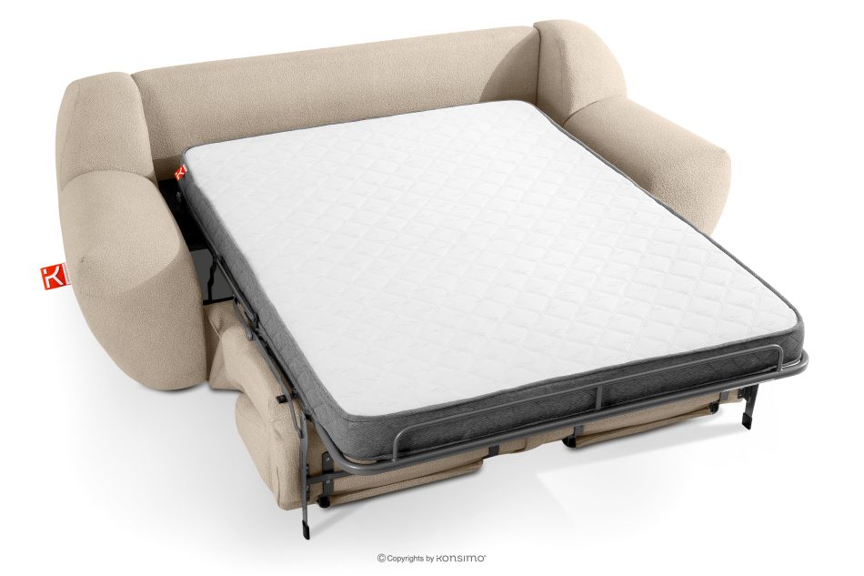 BALU Dreisitzer-Sofa mit Schlaffunktion auf italienischem Gestell im Japandi-Stil, beige beige - Foto 4