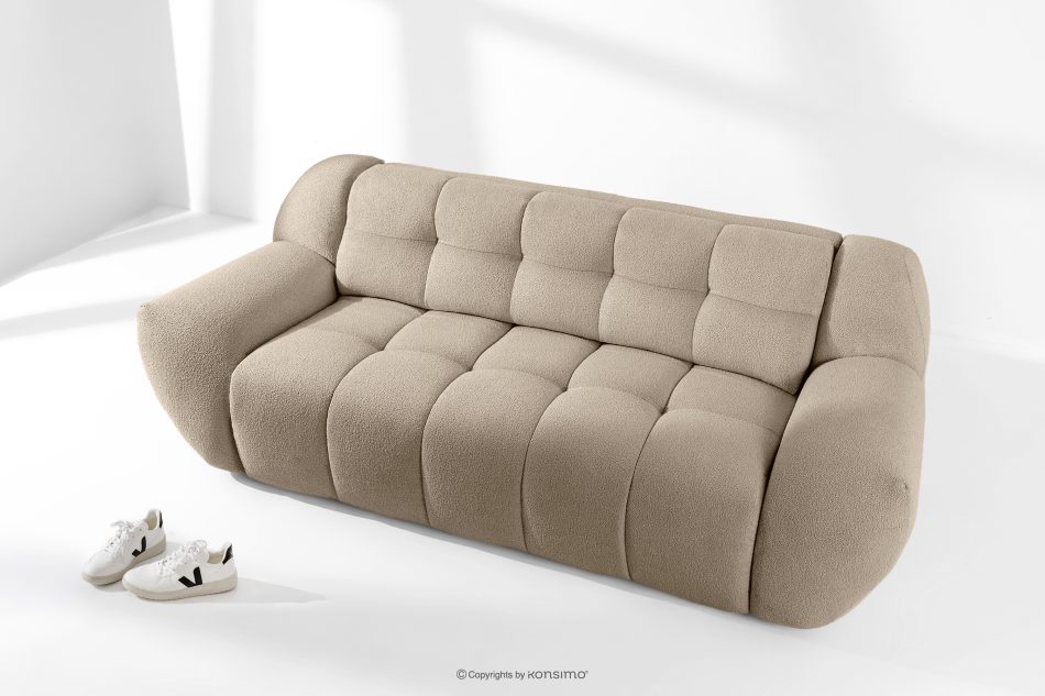 BALU Dreisitzer-Sofa mit Schlaffunktion auf italienischem Gestell im Japandi-Stil, beige beige - Foto 1