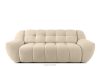 Dreisitzer-Sofa mit Schlaffunktion auf italienischem Gestell im Japandi-Stil, hellbeige