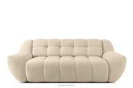 Dreisitzer-Sofa mit Schlaffunktion auf italienischem Gestell im Japandi-Stil, hellbeige