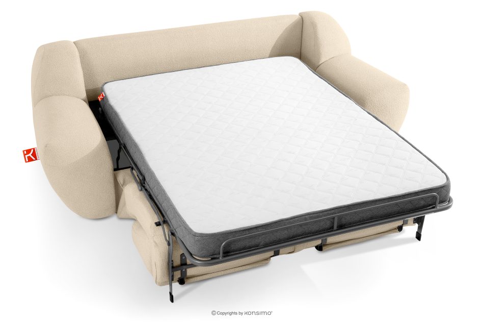 BALU Dreisitzer-Sofa mit Schlaffunktion auf italienischem Gestell im Japandi-Stil, hellbeige hellbeige - Foto 4