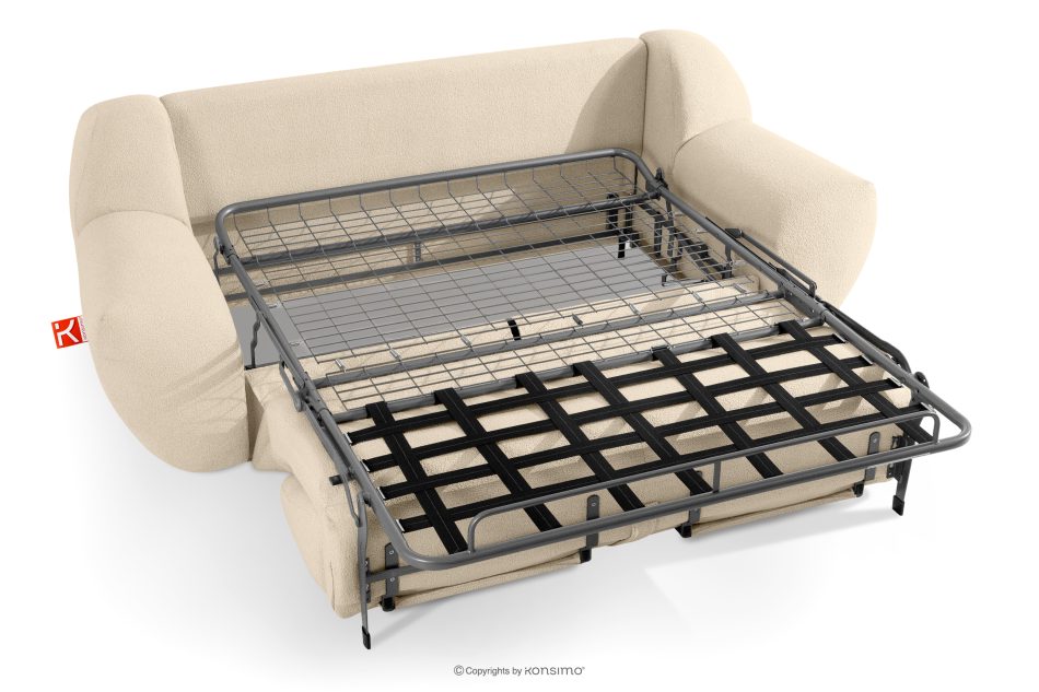 BALU Dreisitzer-Sofa mit Schlaffunktion auf italienischem Gestell im Japandi-Stil, hellbeige hellbeige - Foto 5