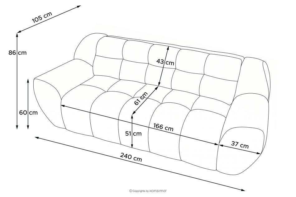 BALU Dreisitzer-Sofa mit Schlaffunktion auf italienischem Gestell im Japandi-Stil, hellgrau hellgrau - Foto 21