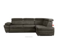 Ecksofa rechts mit Schlaffunktion in Leder-Optik in anthrazitfarben
