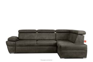 RATLO, https://konsimo.de/kollektion/ratlo/ Ecksofa rechts mit Schlaffunktion in Leder-Optik in anthrazitfarben anthrazit - Foto