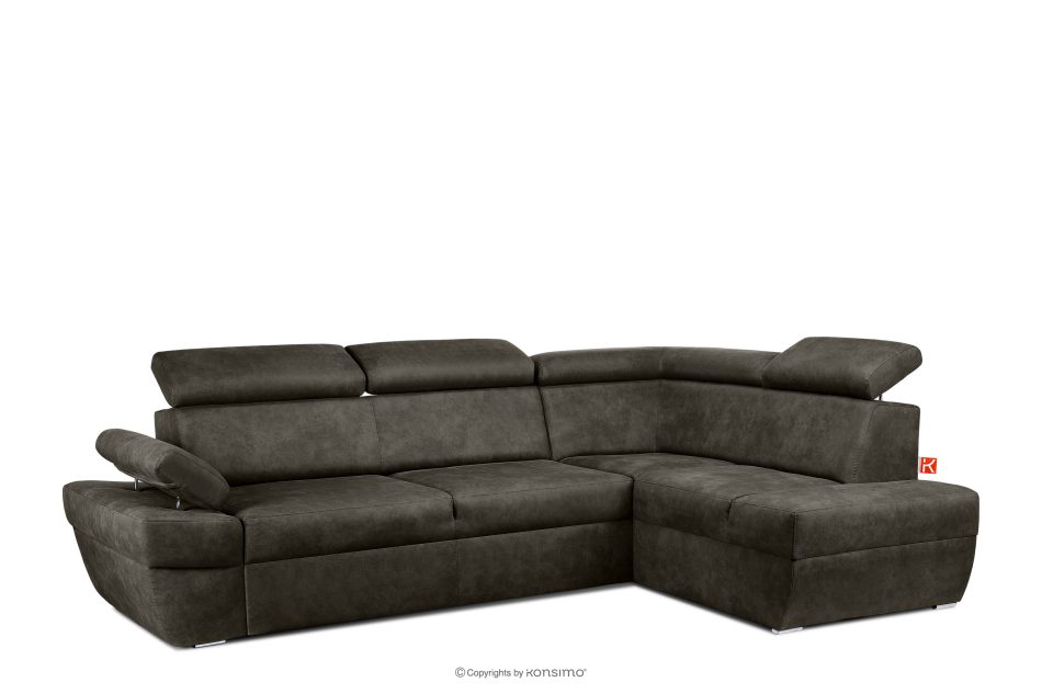 RATLO Ecksofa rechts mit Schlaffunktion in Leder-Optik in anthrazitfarben anthrazit - Foto 2