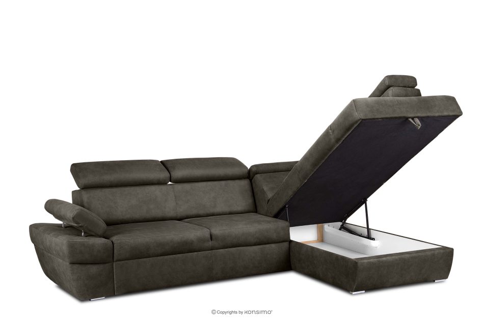 RATLO Ecksofa rechts mit Schlaffunktion in Leder-Optik in anthrazitfarben anthrazit - Foto 4