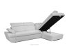 RATLO Ausklappbares Ecksofa mit Bettzeugcontainer grau rechts Bouclé grau - Foto 4