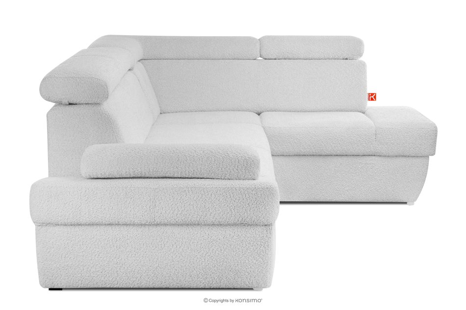 RATLO Ausklappbares Ecksofa mit Bettzeugcontainer grau rechts Bouclé grau - Foto 6