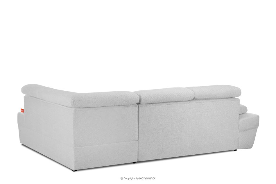 RATLO Ausklappbares Ecksofa mit Bettzeugcontainer grau rechts Bouclé grau - Foto 7