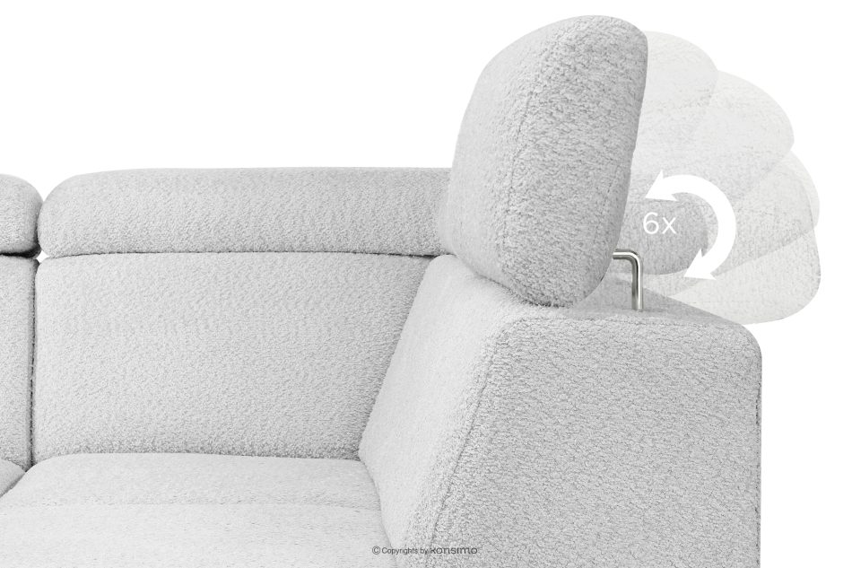 RATLO Ausklappbares Ecksofa mit Bettzeugcontainer grau rechts Bouclé grau - Foto 11