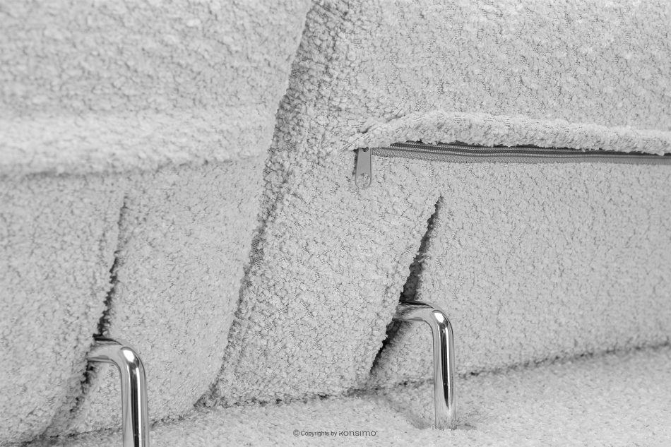 RATLO Ausklappbares Ecksofa mit Bettzeugcontainer grau rechts Bouclé grau - Foto 14
