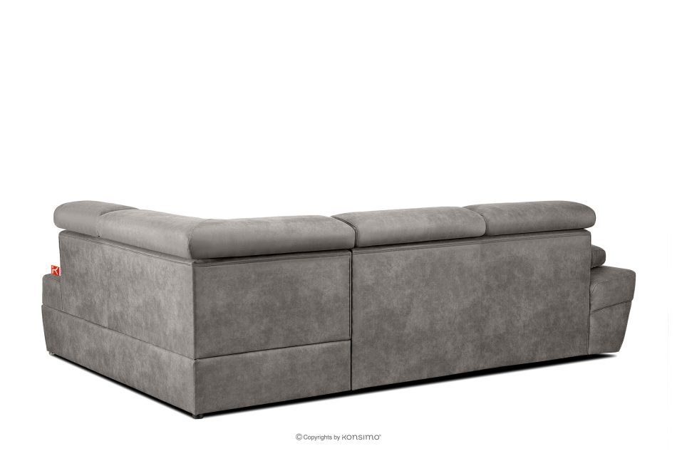RATLO Ecksofa rechts mit Schlaffunktion in Leder-Optik in stahlgrau Stahl - Foto 3