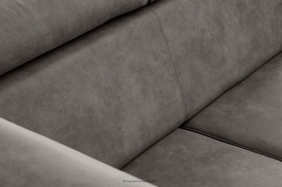 RATLO Ecksofa rechts mit Schlaffunktion in Leder-Optik in stahlgrau Stahl - Foto 12