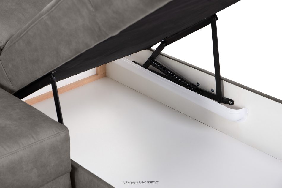 RATLO Ecksofa rechts mit Schlaffunktion in Leder-Optik in stahlgrau Stahl - Foto 14