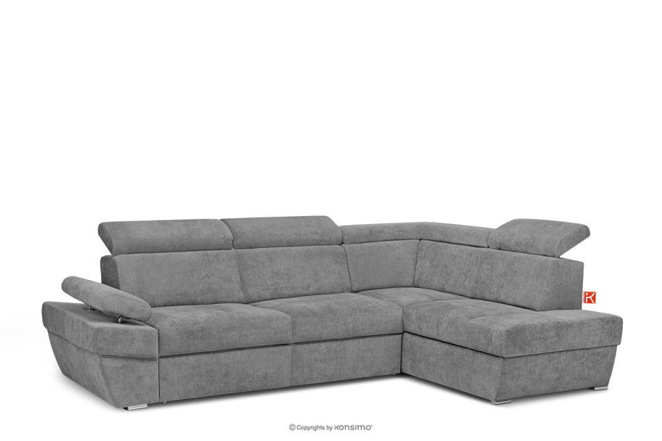 RATLO Ausklappbares Ecksofa mit Bettzeugcontainer grau rechts dunkelgrau - Foto 2