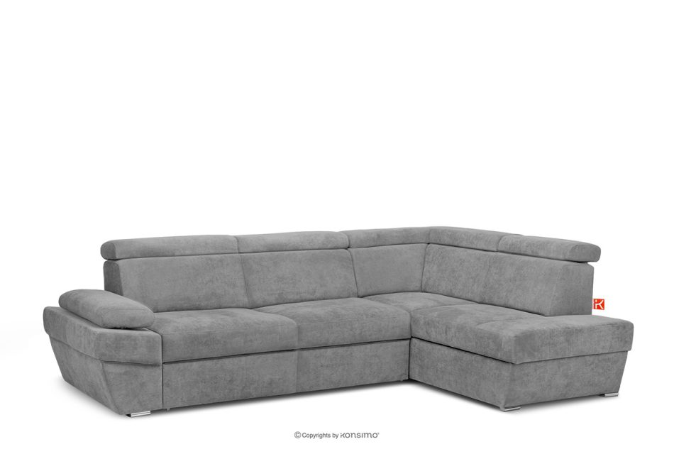 RATLO Ausklappbares Ecksofa mit Bettzeugcontainer grau rechts dunkelgrau - Foto 3