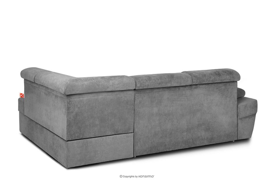 RATLO Ausklappbares Ecksofa mit Bettzeugcontainer grau rechts dunkelgrau - Foto 6