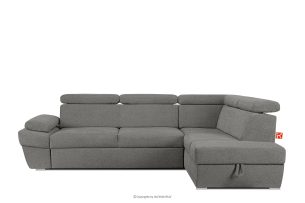 RATLO, https://konsimo.de/kollektion/ratlo/ Ecksofa rechts mit Schlaffunktion und Bettzeugcontainer in aschgrau Asche - Foto