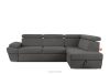Ecksofa rechts mit Schlaffunktion und Bettzeugcontainer in graphitfarben