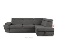 Ecksofa rechts mit Schlaffunktion und Bettzeugcontainer in graphitfarben