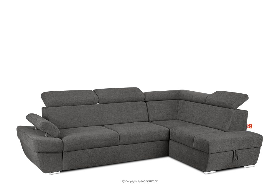 RATLO Ecksofa rechts mit Schlaffunktion und Bettzeugcontainer in graphitfarben graphit - Foto 2