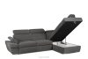 RATLO Ecksofa rechts mit Schlaffunktion und Bettzeugcontainer in graphitfarben graphit - Foto 4