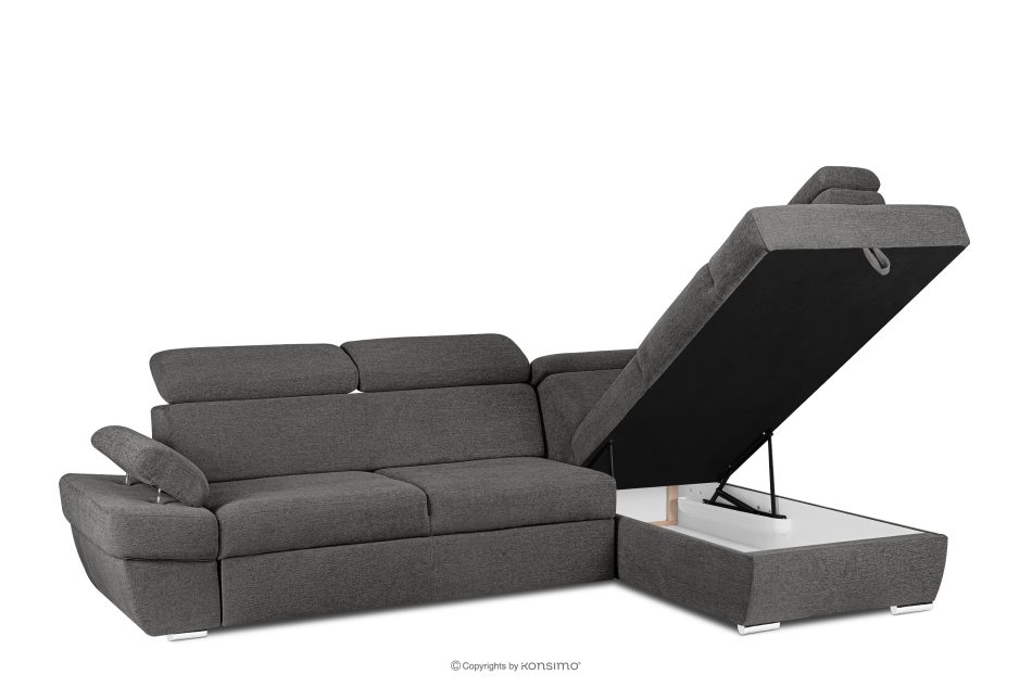 RATLO Ecksofa rechts mit Schlaffunktion und Bettzeugcontainer in graphitfarben graphit - Foto 3