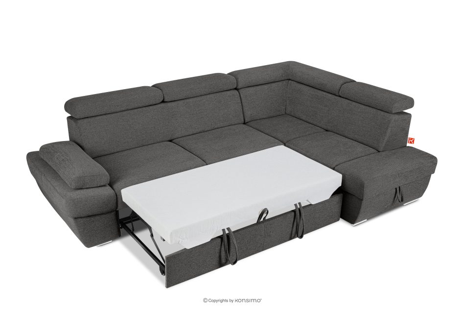 RATLO Ecksofa rechts mit Schlaffunktion und Bettzeugcontainer in graphitfarben graphit - Foto 5