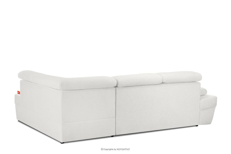 RATLO Ausklappbares Ecksofa mit Bettzeugcontainer creme rechts Bouclé creme - Foto 7