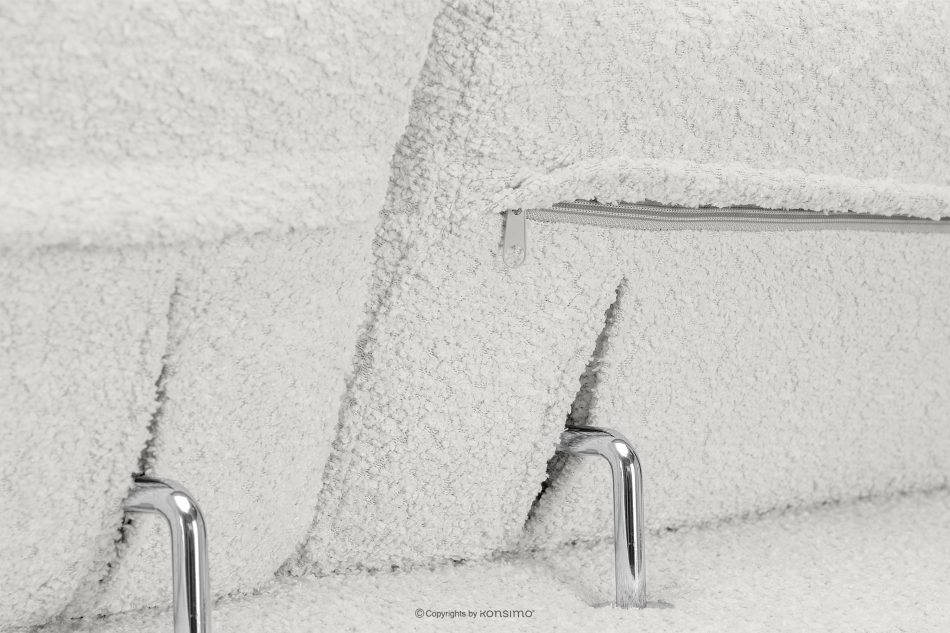 RATLO Ausklappbares Ecksofa mit Bettzeugcontainer creme rechts Bouclé creme - Foto 14