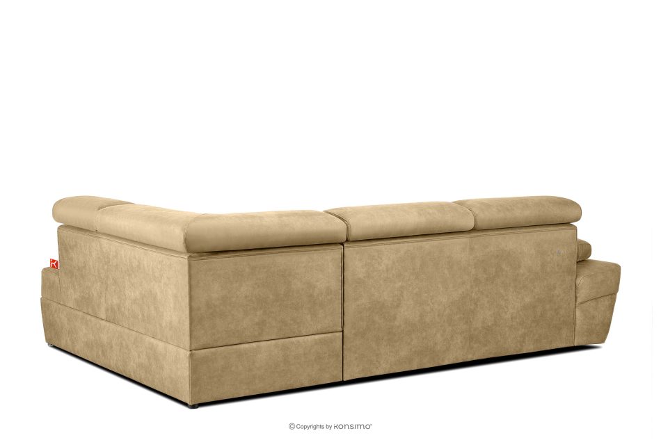 RATLO Ecksofa rechts mit Schlaffunktion in Leder-Optik in sandgelb sandfarben - Foto 3