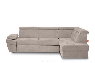 RATLO, https://konsimo.de/kollektion/ratlo/ Ausklappbares Ecksofa mit Bettzeugcontainer beige rechts beige - Foto