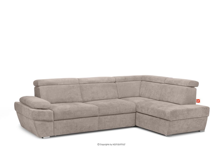 RATLO Ausklappbares Ecksofa mit Bettzeugcontainer beige rechts beige - Foto 3