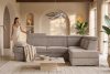RATLO Ausklappbares Ecksofa mit Bettzeugcontainer beige rechts beige - Foto 6