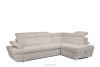 RATLO Ausklappbares Ecksofa mit Bettzeugcontainer hellbeige rechts Bouclé hellbeige - Foto 3