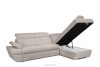 RATLO Ausklappbares Ecksofa mit Bettzeugcontainer hellbeige rechts Bouclé hellbeige - Foto 4