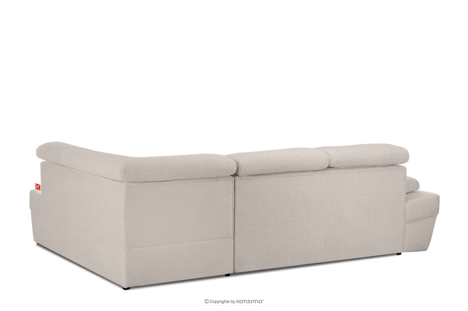 RATLO Ausklappbares Ecksofa mit Bettzeugcontainer hellbeige rechts Bouclé hellbeige - Foto 7