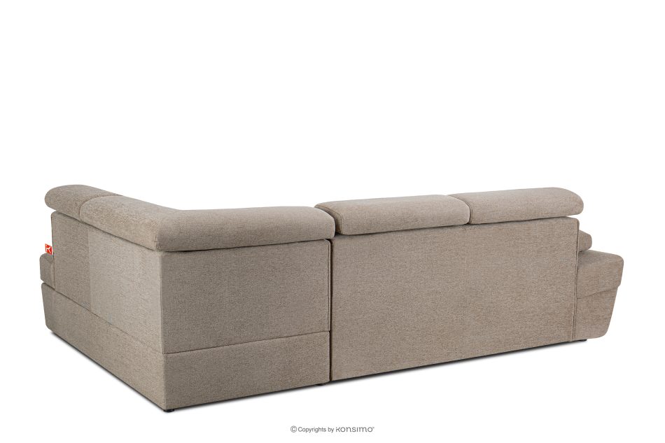 RATLO Ecksofa rechts mit Schlaffunktion und Bettzeugcontainer in dunkelbeige dunkelbeige - Foto 4