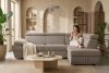 RATLO Ecksofa rechts mit Schlaffunktion und Bettzeugcontainer in dunkelbeige dunkelbeige - Foto 16