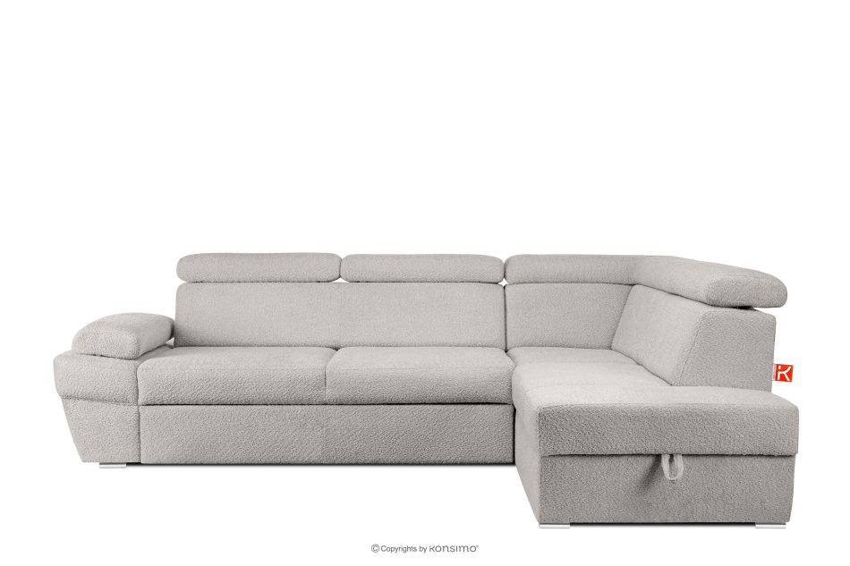 RATLO Ausklappbares Ecksofa mit Bettzeugcontainer braun rechts Bouclé braun - Foto 0