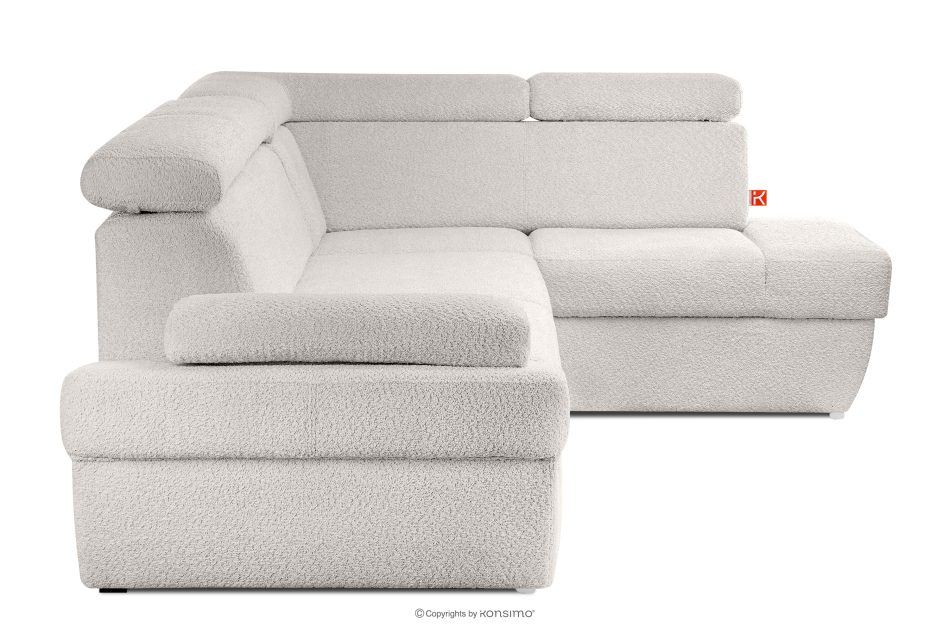RATLO Ausklappbares Ecksofa mit Bettzeugcontainer braun rechts Bouclé braun - Foto 6