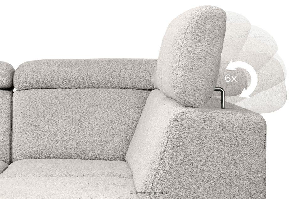 RATLO Ausklappbares Ecksofa mit Bettzeugcontainer braun rechts Bouclé braun - Foto 11